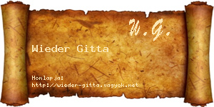 Wieder Gitta névjegykártya